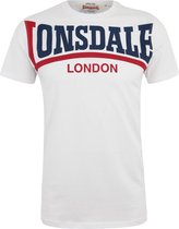 T-shirt Lonsdale Slimfit Creaton Wit - Taille : XXL