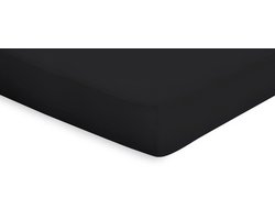 Eleganzzz Hoeslaken Topper Katoen Perkal - Zwart - Hoeslaken 140x200 - Topper Hoeslakens - Tweepersoons