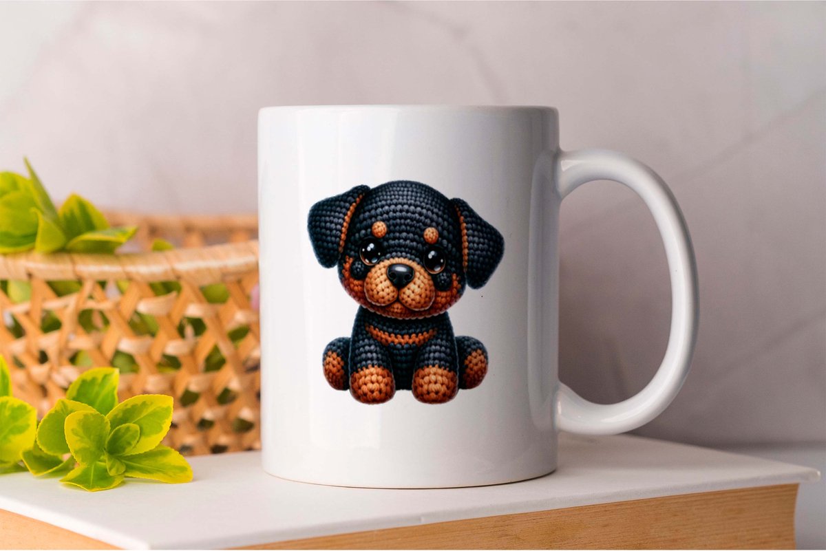 Mok Rottweiler Plushy - dogs - gift - cadeau - puppies - puppylove - doglover - doggy - honden - puppyliefde - mijnhond - hondenliefde - hondenwereld