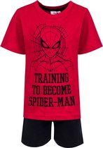 Marvel Spiderman Pyjama - Shortama - Rood - Zwart - Maat 110