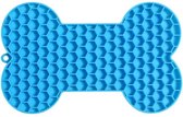 Likmat voor de hond in de vorm van een hondenbot blauw - hond - likmat - honden not - blauw - slowfeeder - huisdier