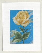 LanArte Yellow Rose on Blue borduren (pakket)