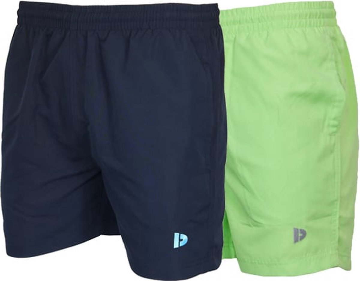 2 - Pack Donnay - Sport/Zwemshort (Toon) - Sportbroek - Heren - Navy/Lemon - green (614)