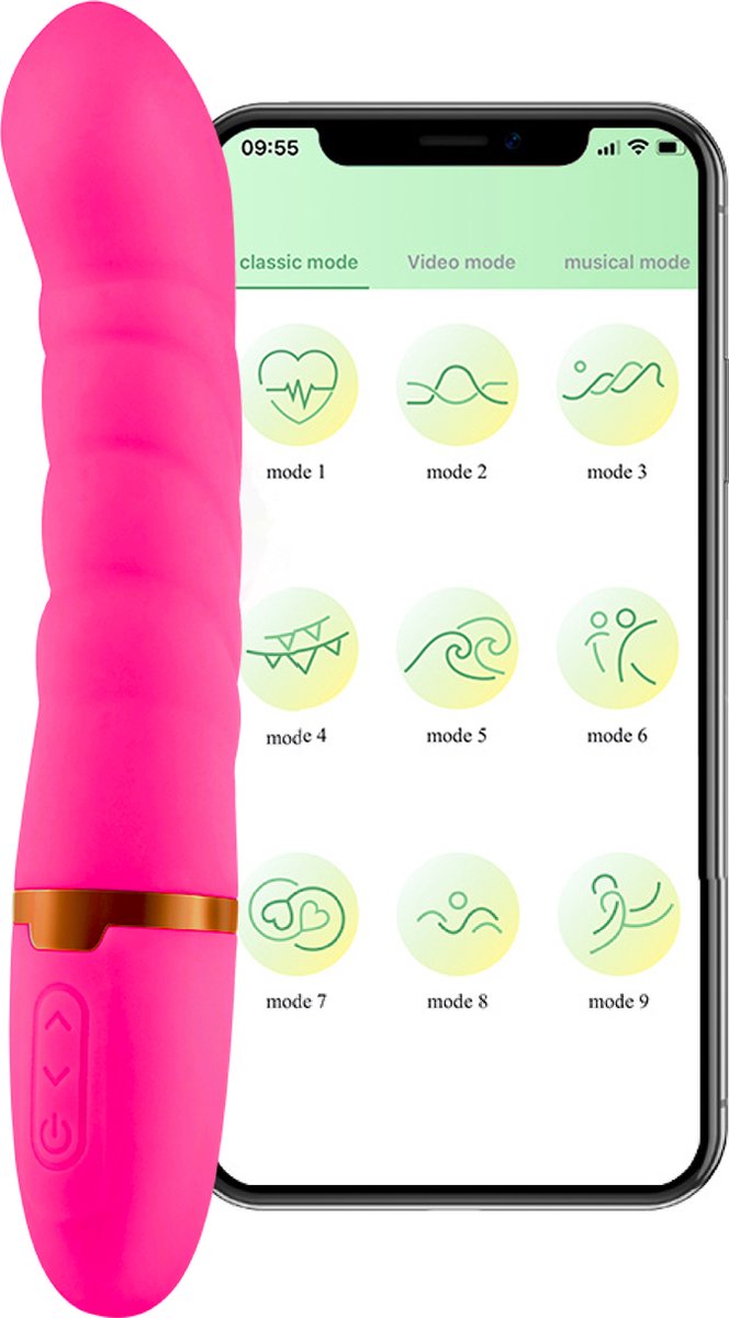 Goedkoopste Cupitoys® Vibrator met app - 22,5cm - Roze - 9 standen - Vibrators voor vrouwen en mannen - Sex toys voor vrouwen en mannen