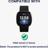 kwmobile 2x kunststof horloge rand bescherming geschikt voor Fitbit Versa 3 / Sense Beschermhoes - Glitter beschermhoesje zwart / roségoud
