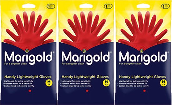 Marigold Huis handschoen Classic Rood 3x Maat M