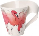 Villeroy & Boch New Wave Caffè Animals of the World - Roze Flamingo Beker met handvat in cadeauverpakking 0,30 L