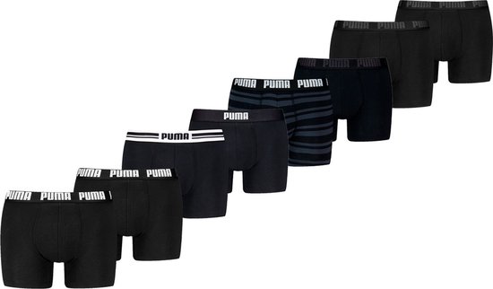 Puma Boxershorts - 8 pack Zwarte heren boxers - Black - Heren Ondergoed - Maat S