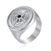 Ring voor Mannen van Mendes Jewelry - Compas Silver-20mm