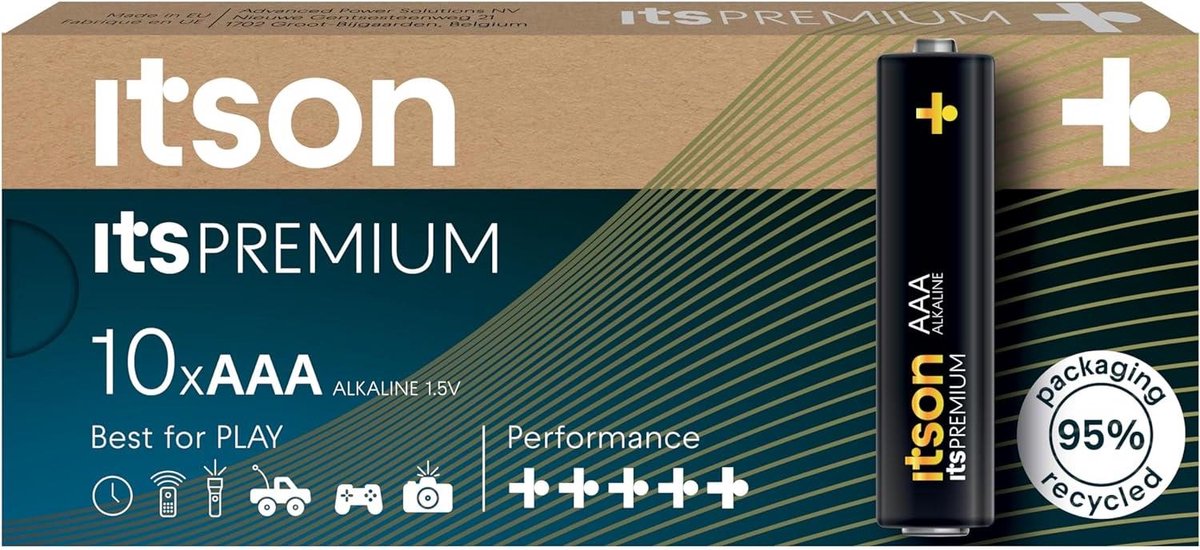 ITSON, itsPREMIUM AAA alkaline battery, pack of 10, LR03IPR/10CB