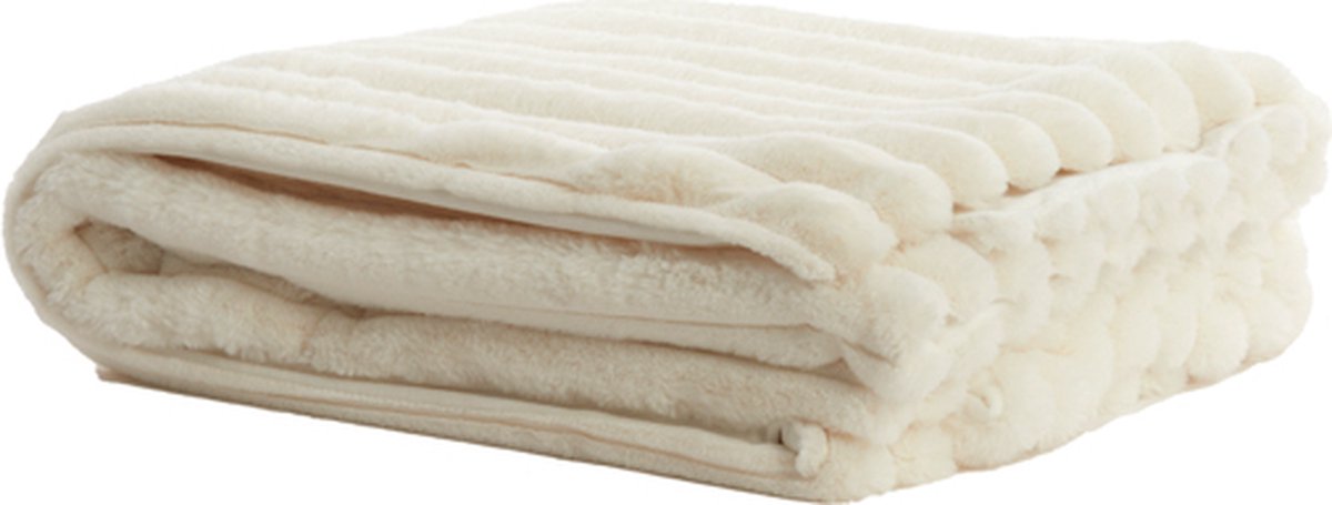 Plaid VAJEN - 170x130x0.5cm - Wit