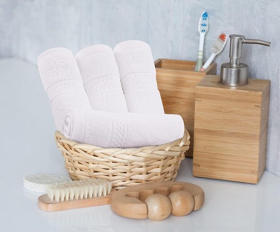 8-Delige Handdoekset - 2 badhanddoeken, 2 handdoeken en 4 Washandjes Katoen Hotelkwaliteit Superzacht en Zeer Absorberend (wit).