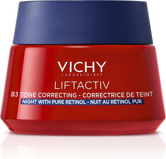 Vichy Liftactiv B3 Crème de Nuit Teint Soirée - Pour tous types de peaux - Enrichie en Rétinol pur et Niacinamide - 50 ml