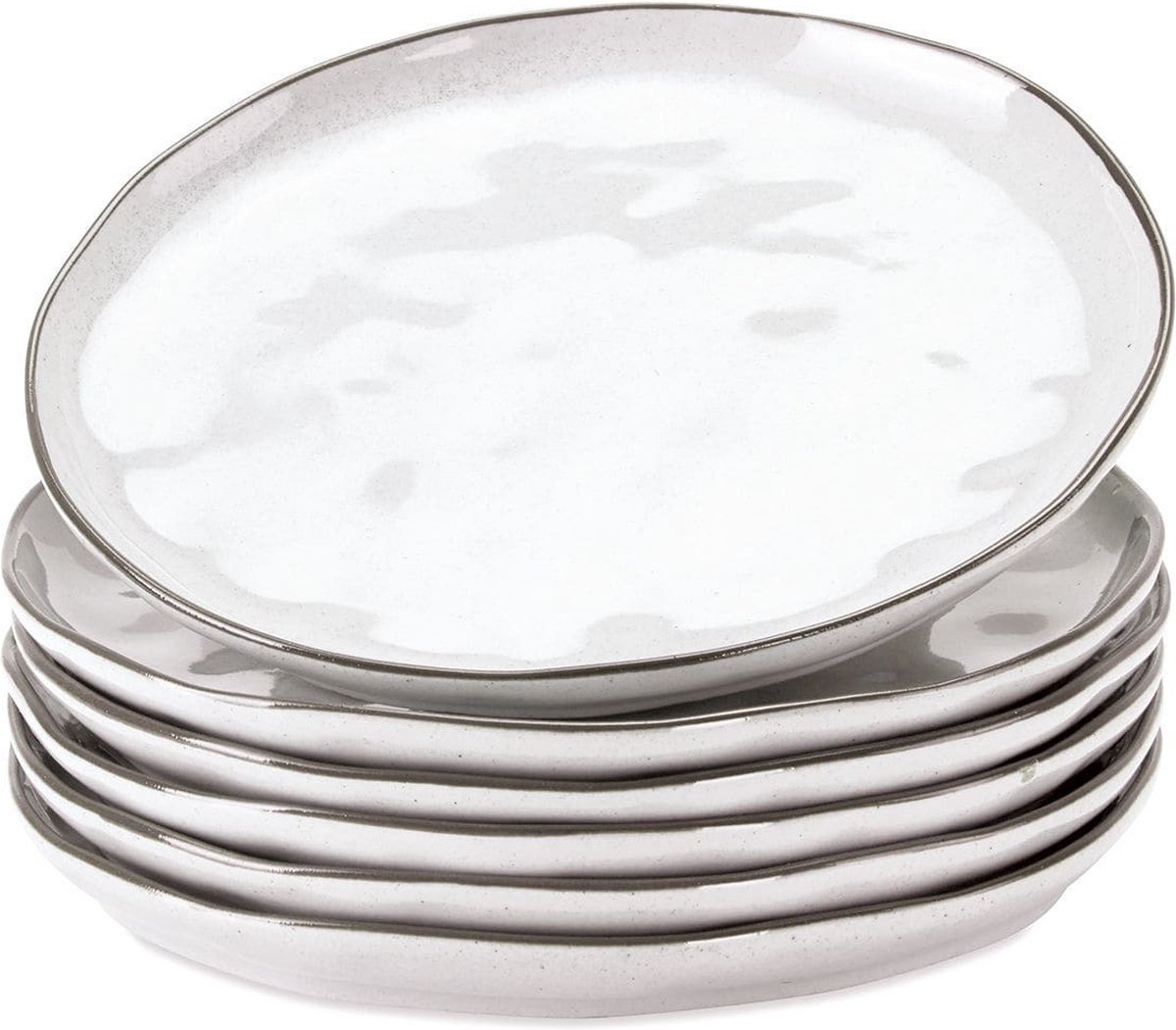 LOBERON Dessertbordje set van 6 Biarré wit