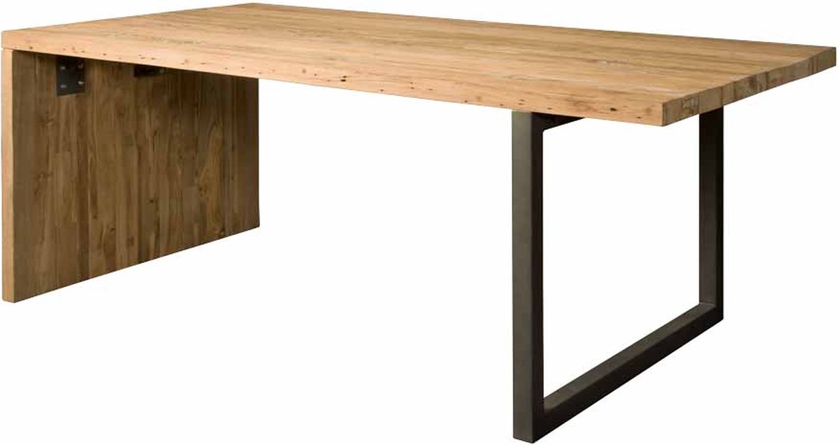 Tower Living Eettafel Lucca Plank - Rechthoek Naturel/Zwart Hout - 260x100x78cm