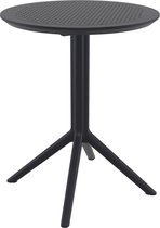 CLP Sky klaptafel - Inklapbare tafel - Rond of vierkant - Tuintafel - Voor binnen en buiten - UV-bestendig - Weerbestendig zwart rond