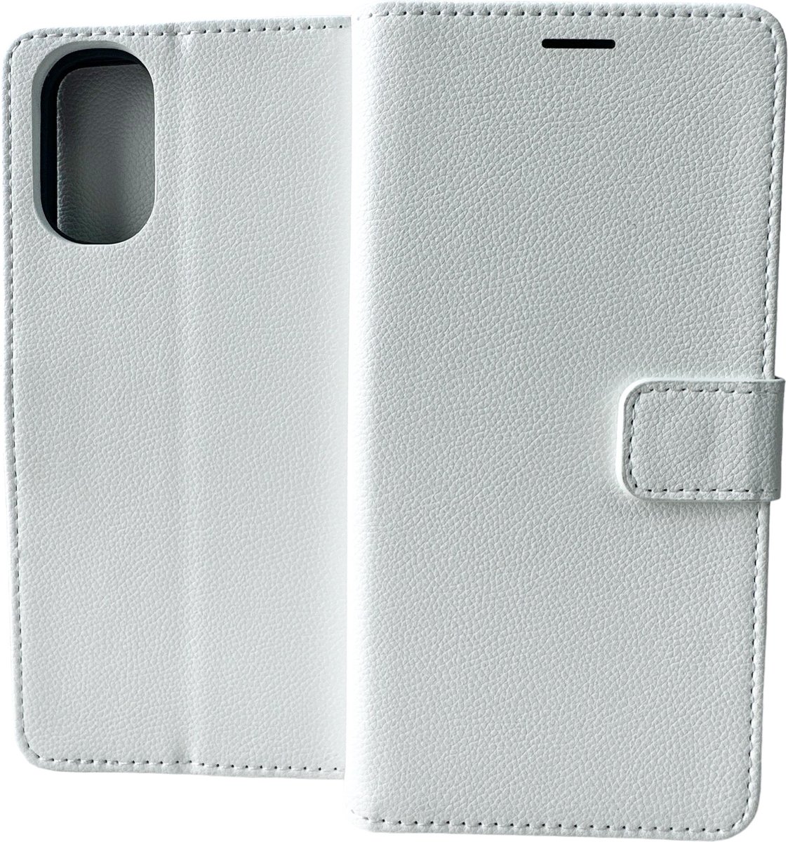 Bookcase Wit Geschikt voor Motorola Moto E32 / E32s - portemonnee hoesje - ZT Accessoires