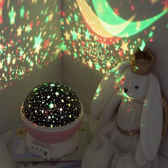 Atmosphera Nachtlamp kinderkamer sterren projector - 3 standen - 360 graden - galaxy projector sterrenhemel - roze van Atmosphera — afbeelding 2