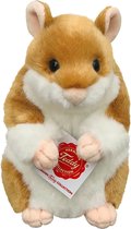 Hermann Teddy Knuffeldier Hamster - zachte pluche stof - premium knuffels - bruin/wit - 16 cm - Hamsters