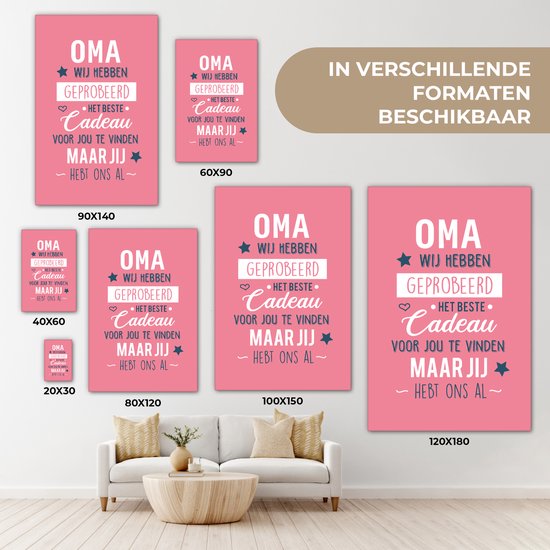 Magnifique cadeau pour grand-mère - Grand-mère vous avez déjà notre toile rose 60x90 cm