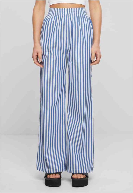 Urban Classics - Pantalon ample rayé Pantalon large - S - Wit/ Blauw