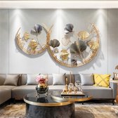 UnityMarketplace® - Moderne Wanddecoratie - Metalen Decoratie - Bloemen Met Bladeren - Goud