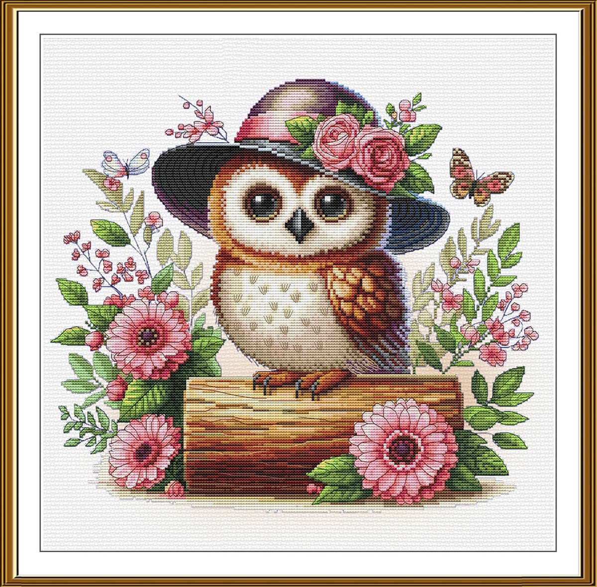 Borduurpakket Nova Sloboda - Little mademoiselle - Kleine Dame - (bewerkte achtergrond)