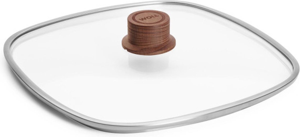 Veiligheidsglas Deksel, Vierkant, 28 x 28 cm, Beukenhout - Woll | EcoLogic QXR