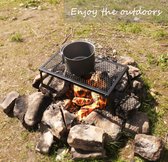 Opvouwbare kampvuurgrill - Heavy Duty Houtskoolgrill voor koken boven een open vuur, Camping Accessoires Koken Voor BBQ, Picknick, Wandelen