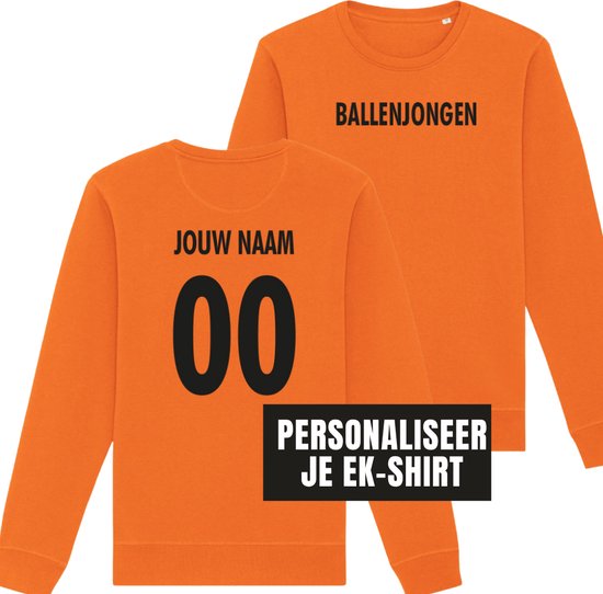 EK sweater oranje L - Gepersonaliseerd - Ballenjongen - soBAD. | EK 2024 | Unisex | Sweater dames | Sweater heren | Voetbal