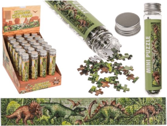 Een ontzettend leuke mini puzzel met een afbeelding van een dinosaurus. Een legpuzzel van 150 stukjes voor volwassenen en kinderen vanaf 4 jaar. De afmeting van de gemaakte puzzel is 30 x 5cm. Erg leuk om voor jezelf te kopen of om cadeau te geven.
