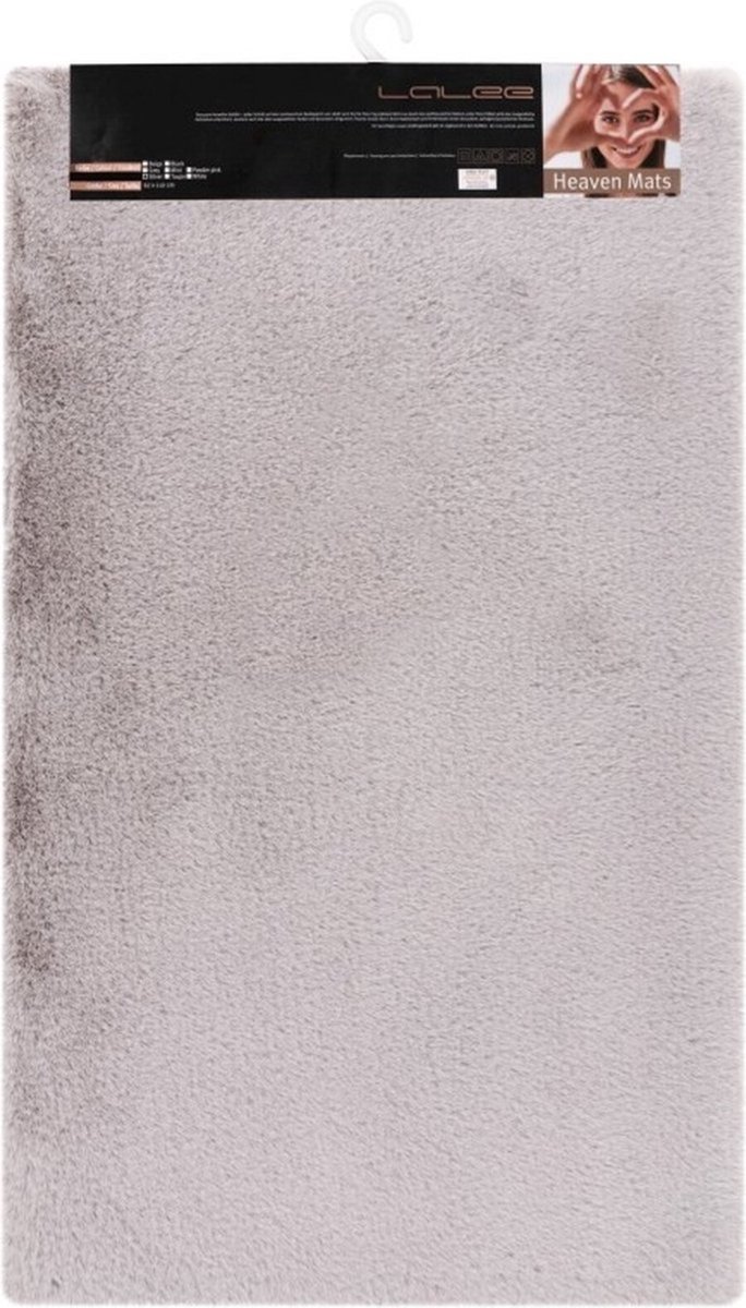 Lalee Heaven – Hoogpolig- Superzachte Badmat – Antislip – Douchemat – Toiletmat – Wasbaar – Voor Badkamer - 40x60 cm - Zilver