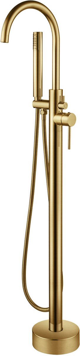 Vrijstaande Badkraan - Lonis - 110.9cm - Handdoucheset - RVS - PVD - Geborsteld Goud