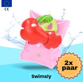 Swimsly® Brassards - Brassards - Sécurité de la baignade - Gilet de sauvetage - Cerises - 3-6 ans