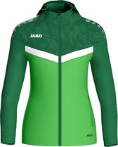 Jako Iconic Jas Met Kap Dames - Zachtgroen / Sportgroen | Maat: 38