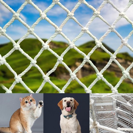 MEYAGOT Balkonnet voor katten, 10 x 3 m, beschermingsnet voor katten, kattennet, transparant, kattenbeschermingsnet voor terrassen, ramen, terrassen, balkons