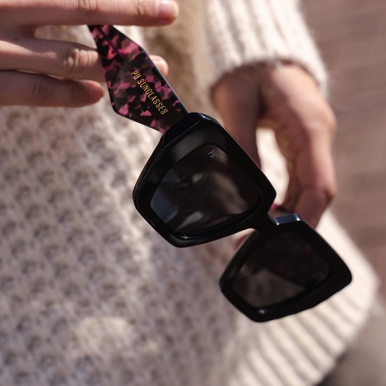 Tijdelijk: 1+1 Gratis Actie - PB Sunglasses - Luca Purple - Zonnebril dames - Gepolariseerd - Oversized - 100% stevig acetaat frame - Paarse dames zonnebril — afbeelding 3