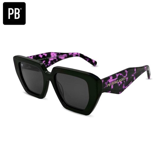 PB Sunglasses - Luca Purple - Zonnebril dames - Gepolariseerd - Oversized - 100% stevig acetaat frame - Paarse dames zonnebril