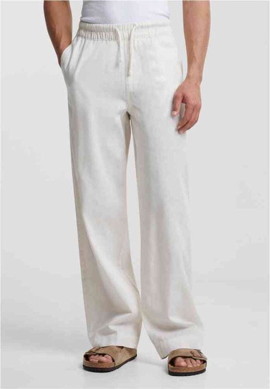Urban Classics - Pantalon ample en lin et Cotton jambe droite - XXL - Crème