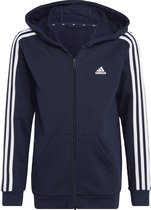 adidas Sportswear Essentials 3-Stripes Fleece Ritshoodie - Kinderen - Blauw- 140