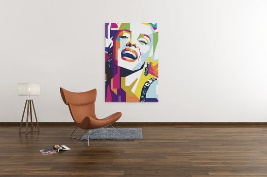 Canvas Schilderij - Bekende Persoon - Marilyn Monroe - Wanddecoratie - Abstract - 120x80 cm