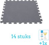 Intex Zwembadtegels - 50x50 cm - (8 Stuks per verpakking) - Grijs - 14 stuks - Voordeelverpakking - Inclusief WAYS Testrips (1 stuks)