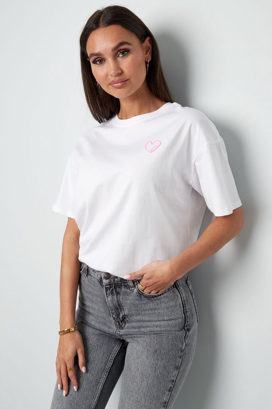 T-shirt mon cheri - nieuwe collectie - lente/zomer - dames - wit - maat S