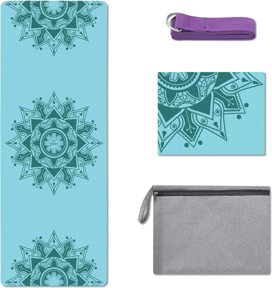Yogi & Yogini Yogamat PVC Grijs 5 mm – Reismat – 183 x 61 cm