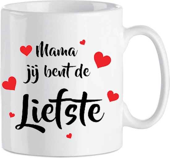 Subli-Print Classic Mok 330 Ml - (Moederdag) Cadeautje Kado - Cadeau vrouw - Mok met tekst - Mokken - Best Cadeautjes - Koffie Thee mok - Wit/zwart/rood