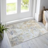 Tapijt moderne abstracte tapijten voor woonkamer slaapkamer eetkamer antislip zacht tapijt vloermat (abstract grijs/beige/goud/meerkleurig, 80 x 120 cm)
