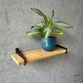 Metal Home Design - Industriële plankdrager voor een plank van 20cm breed - Planksteun - Set 2 stuks - Staal - Zwart gepoedercoat