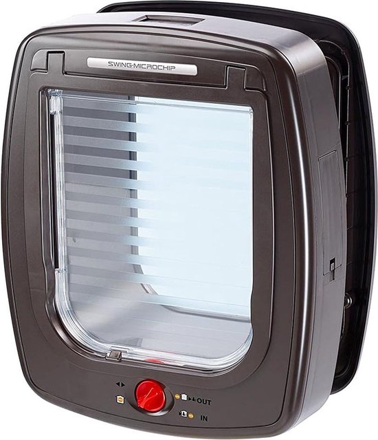 Kattenluik met Microchip - Chipherkenning - Kattenluik Chip - 27x16x32 - Bruin