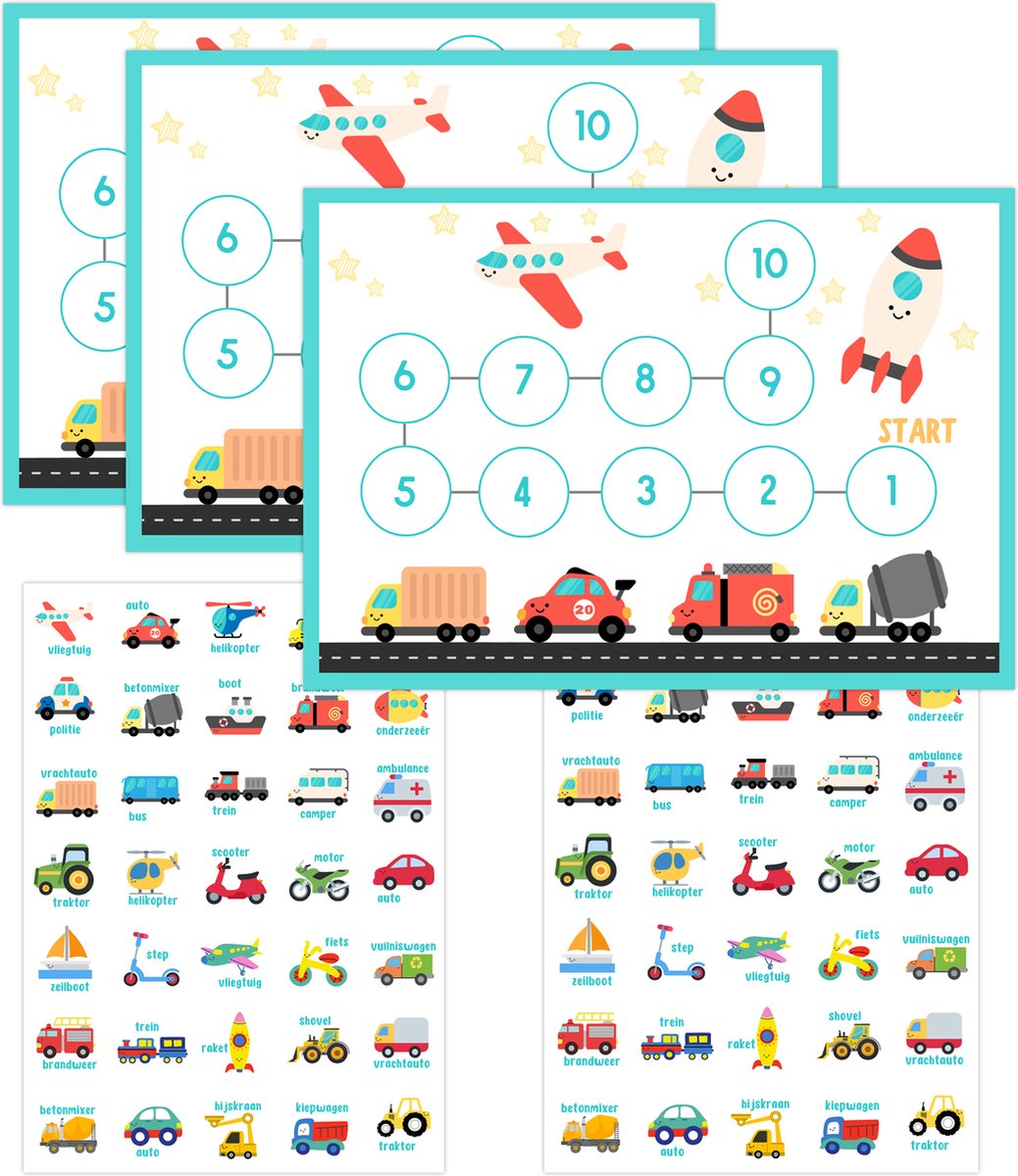 Goedkoopste Stevig Beloningssysteem Grote Stickers - Beloningskaarten Voertuigen Beloningsstickers - 2 Stickervellen 3 Dubbelzijdige Beloningskaarten - Beloningssysteem Kind - Zindelijkheidstraining Kind - Beloningssysteem Jongens - Beloningskalender