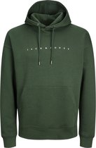 JACK & JONES Star jj sweat hood regular fit - heren hoodie katoenmengsel met capuchon - groen - Maat: L